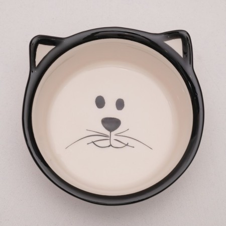 Ceramic bowl "Wintering cat" 200 ml 11 x 4.8 cm, white-black,-4