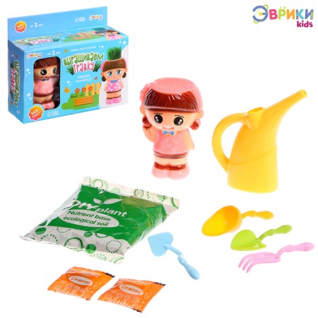 Set for experiments “Funny hairstyles, grow grass”, girl