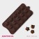 Form for chocolate “Polyana”, silicone, 20.5 × 10.5 × 1.5 cm, 15 cells (2.3 × 2.3 cm), brown color