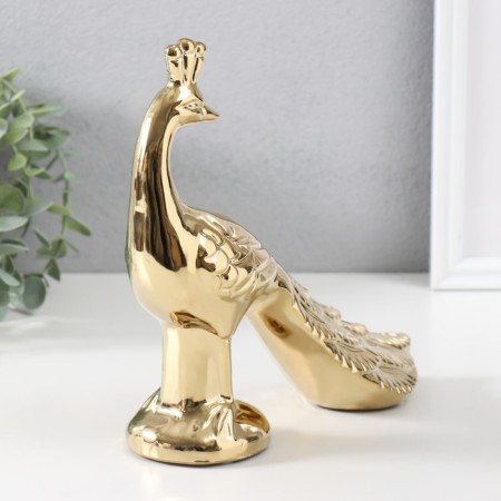 Souvenir ceramics "peacock" gold 20.5x7x21.5 cm-1