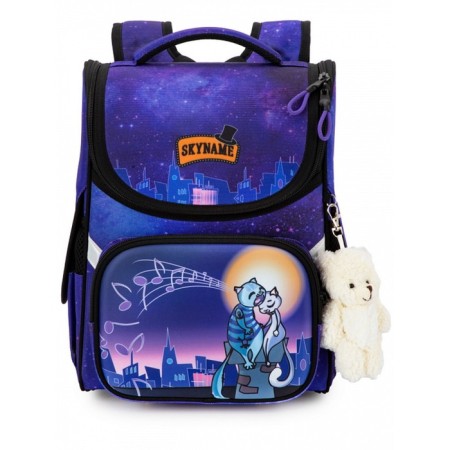 School standard 34 x 26 x 14 mm, + keychain Mishka, Skyname 2000, purple 2093-2