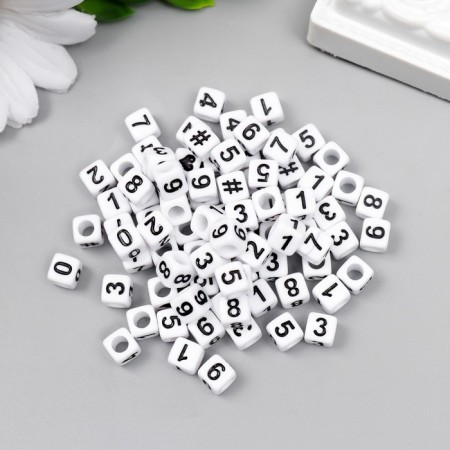 A set of beads with the numbers "Astra" 6x6 mm, 150 pcs/pack