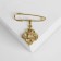 Pin with a pendant "Muslim" Basmala, 3 cm, white color in gold