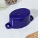 Cast iron pots Volcano, 250 ml, 14 × 7 × 9 cm, for feeding, blue color