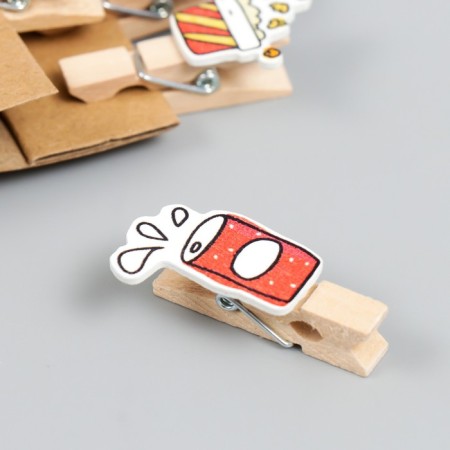 Decor for creativity wood "fast food" set 10 pcs 4x2.2 cm-2