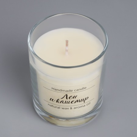 A candle in a glass flavored "linen and cashmere", 7x7 cm, 27 hours-4