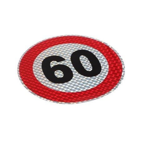 A car sticker, reflective "60 km/h", D 14 cm-1