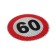 A car sticker, reflective "60 km/h", D 14 cm