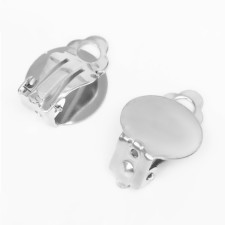Basket for earrings-clips, 12 mm (set of 5 pairs), silver color