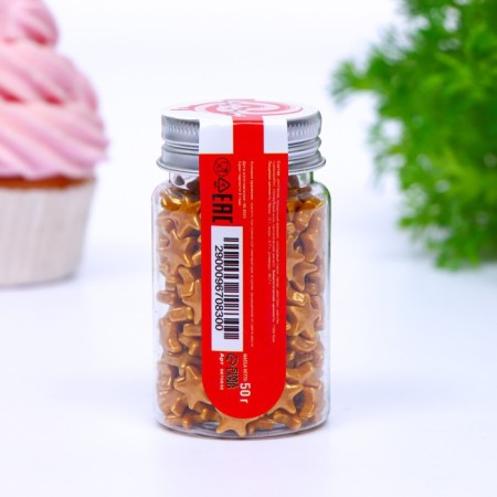 Confectionery Sprinking "Big" Golden, 50 g-2