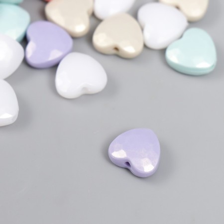 Beads for creativity Plastic "Heart. Pastel" Pearl set 20 grams 0.5x1.1x1.1 cm-2