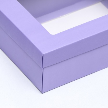 Gift folding box, packaging, "lavender", with a window of 21 x 15 x 7 cm-2