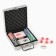 Poker in a metal case (maps 2 decks, chips 100 pcs b/nominal, 5 cubes), 20 x 20 cm