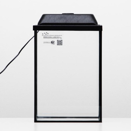 Aquarium "Column" with a lid, 30 liters, 30 x 23 x 43/48.5 cm, black-1
