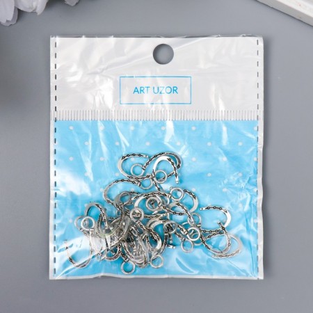Decor for creativity Metal "Hook" silver G057B568 set 25 pcs 2x1 cm-3