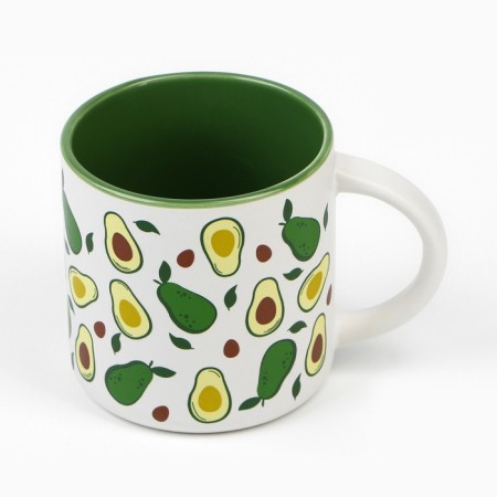 Ceramic mug "avocado", 380 ml, white color-3