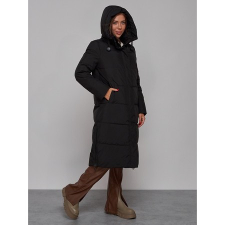 Coat insulated winter female, size 48, black color-5