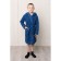 A robe for a boy with a hood, height 122 cm, blue, Makra