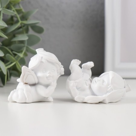 Polystone souvenir "Baby-Angel in a hat from a flower" MIX 5x4.5x5 cm