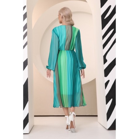 Women's dress, size 46, green color-9