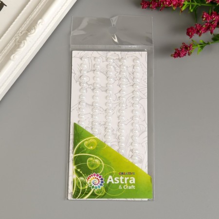 Decorative stickers "Pearls" 0.5 cm, 105 pcs, white-2
