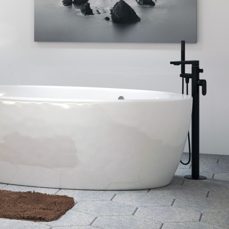 Wasserkraft Elbe 7421 bath mixer, single -leaf, floor, pour 225 mm, black-1