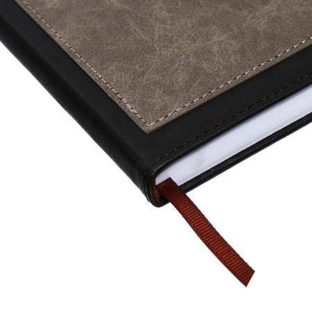 The diary is notathered, A5, 140l, cage, region, on the button, black/gray-2