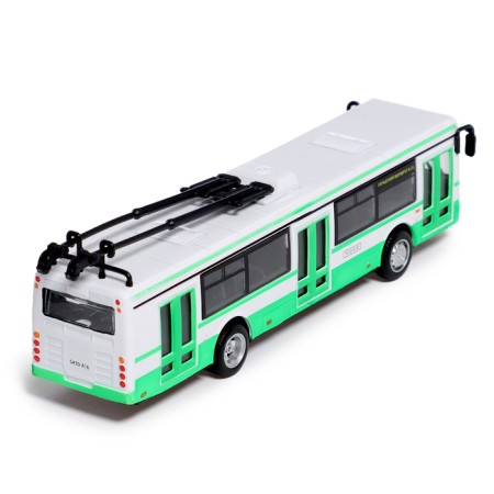 Metallic trolleybus, 1:72, inertial, green color-2