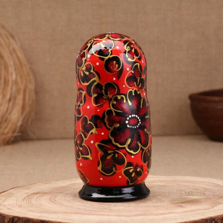 Matryoshka "Chamomile", red, 5-doll, 19 cm-2