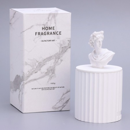 Candle in concrete Aromatic "Apolon", lavender garden, 13x7 cm, soy wax, 160 g-7