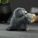 Figure "Owl with books" gray-blue 10x6x6cm