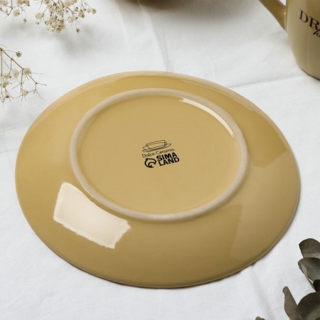 Ceramic “Style” plate, 21 cm, beige color-3