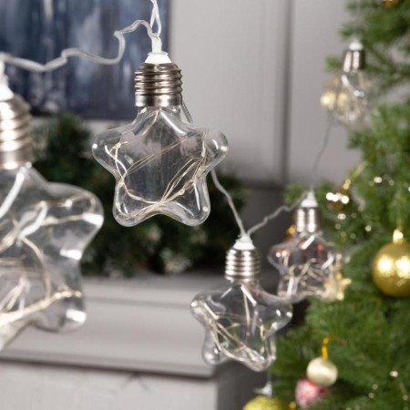 Garland “thread” 3 m with nozzles “star bulbs”, IP20, transparent thread, 80 LED, white glow, 8 modes, 220 V-1