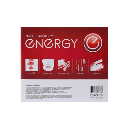Mixer Energy EN-273, stationary, 200 watts, 1.5 l, 5 speeds, white-red-9