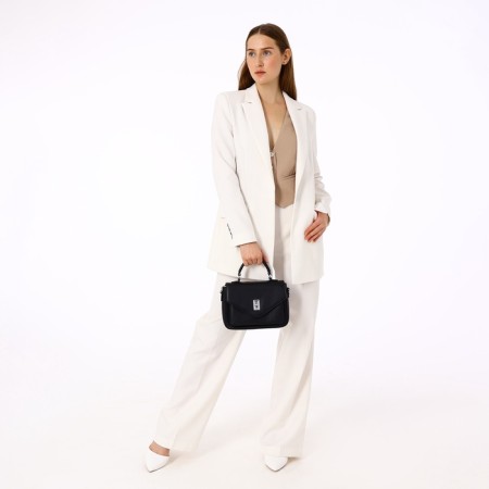 Women's bag on the Textura valve, small size, black color-10
