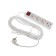 Extension cord Luazon Lighting, 4 sockets, 7 m, 6 A, 1300 W, 3x0.75 mm2, s/k, with excavation, b