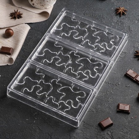 Konfinetta chocolate form "Abstraction", 27.5 × 17.5 × 2.5 cm, 3 cells (15.3 × 7.5 × 0.8 cm)-1
