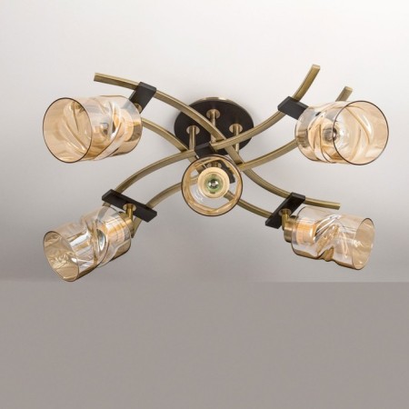 Ceiling chandelier Citilux "Merida" CL142154, 60x60x38 cm, 5x75W, E27, brown color-2
