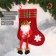 Nosok for gifts "Santa Claus with long legs, snowflake" 26x39 cm, red
