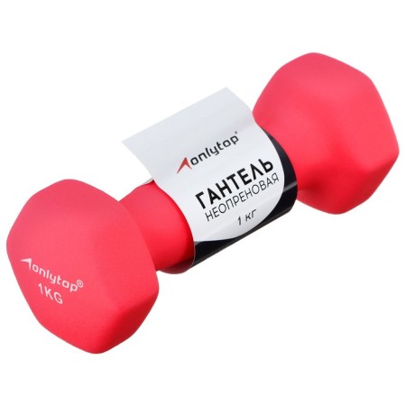 Neoprene dumbbells onlytop, 1 kg, fuchsia color