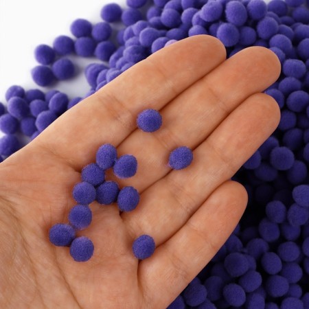 Pompons for creativity and decor "Violet", 55 grams-2