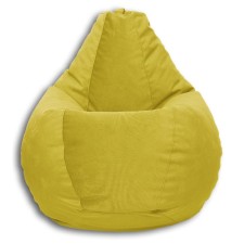 The hand-bag “Pear” is positive Lovely, size XXL, diameter 105 cm, height 130 cm, velor, lemon color