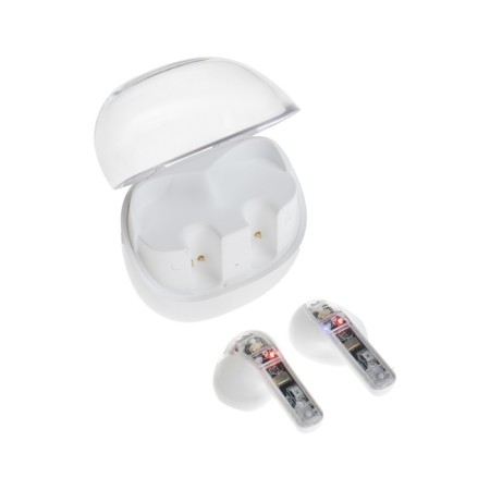Wireless headphones R20, TWS, inserts, BT 5.3, 30/200 mAh, noise reduction, white-1