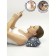 Pillow orthopedic roller with buckwheat luster, size 20x50 cm, print bunnies, blue color