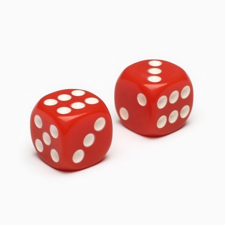 Dice play "Game time", 1.6 x 1.6 cm, set 2 pcs, red-2