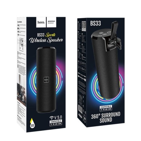 Portable column Hoco BS33, 10 W, VT 5.0, FM, AUX, 1200 mAh, black-3