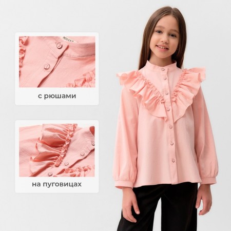 Blouse for the girl minku color is light pink, height 122 cm-14