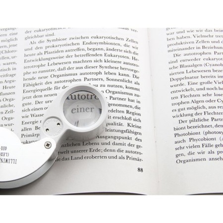 Folding magnifier with backlight VEBER 21011, 40X, diameter 25 mm, in case-1