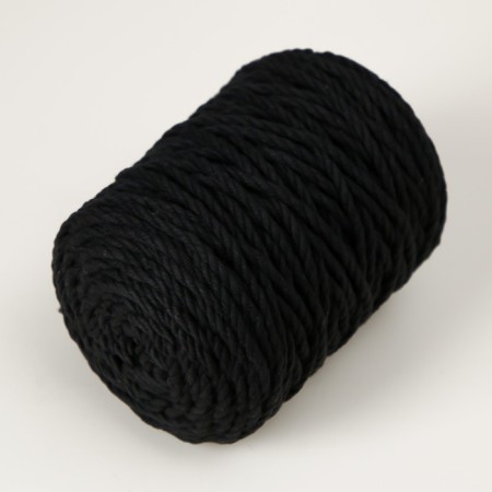 Knitting cord 80% cotton, 20% polyester twisted 3 mm, 185g/45m, 11-black-1
