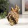 Souvenir Polystone "Elephant in the Golden Popone with crystals" 10.5x11x4.5 cm